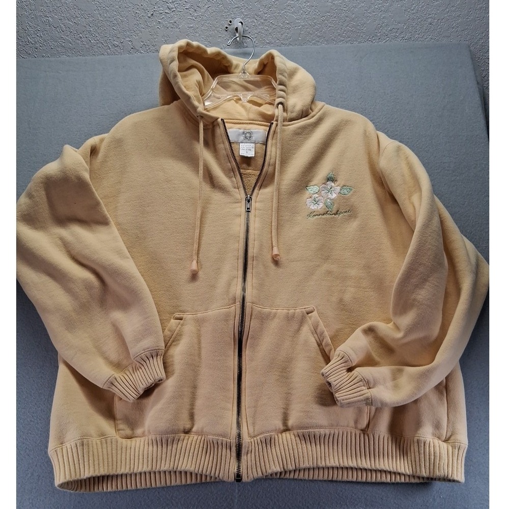 Top‎ Threads Sports Wear Women Zip Up Sweater Kennbunkport Yellow Size L